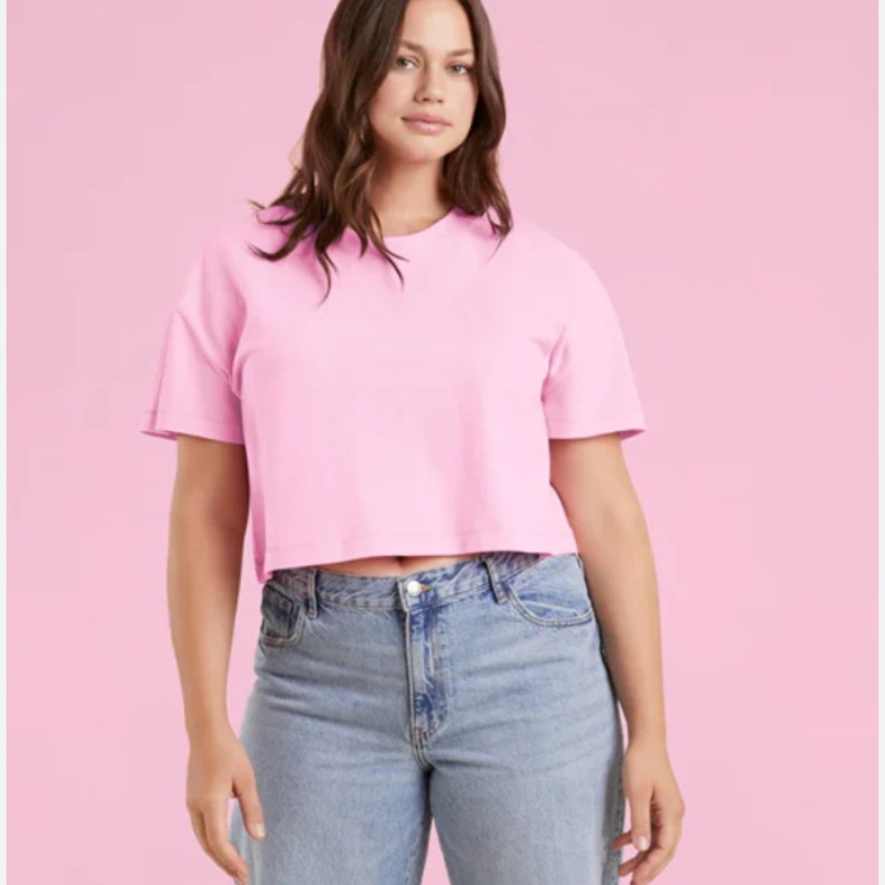 Nuuds Bubblegum Pink Crop Tee
